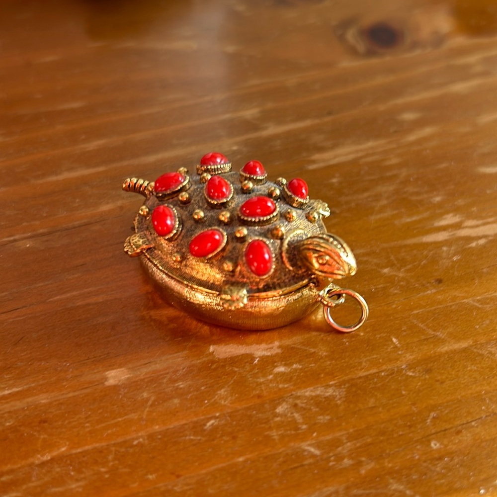 Vintage Turtle Locket or Trinket Box